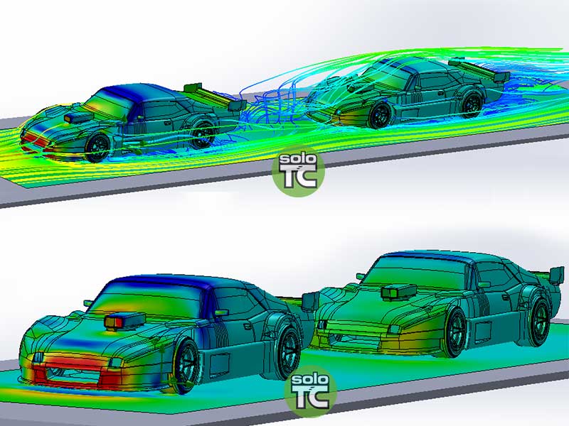 Autos de TC bajo estudio aerodinámico en CFD