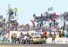 Invasión de público a la pista para celebrar la victoria de Werner en Paraná 2009