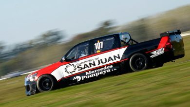 Tobías Martínez en la camioneta del TC Pist Pick Up.