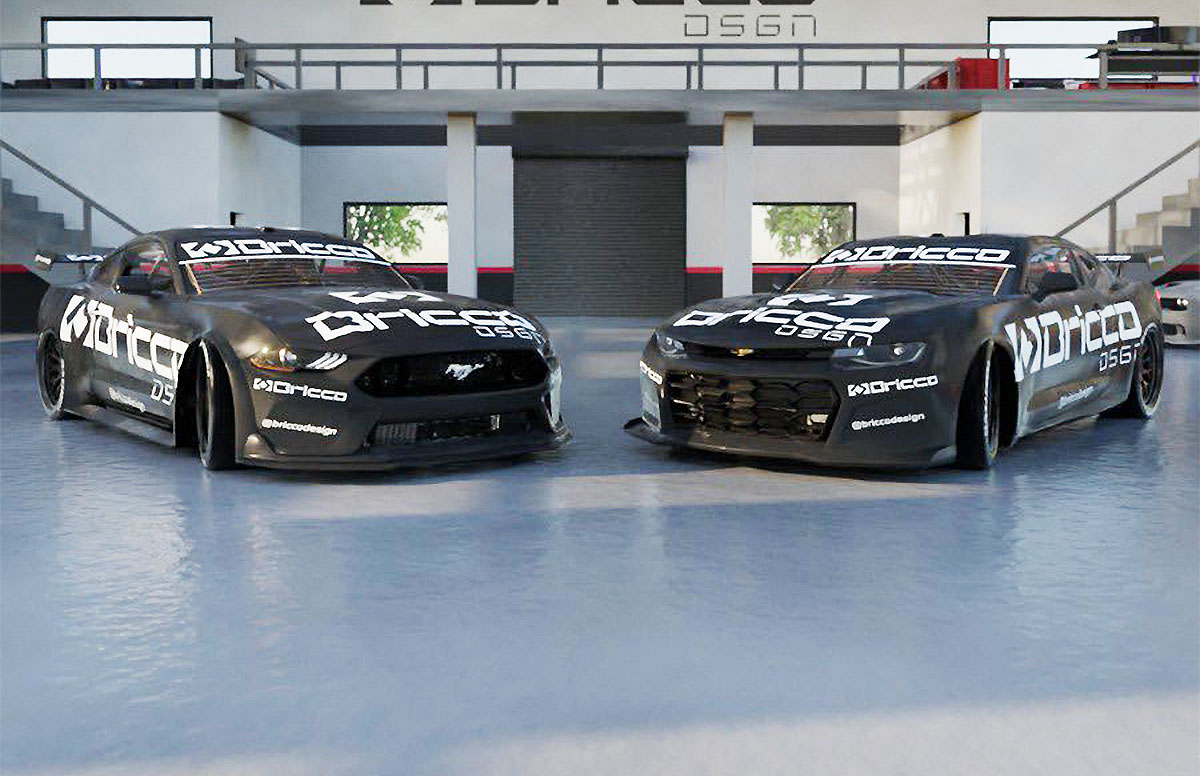 3D del Mustang y Camaro de TC.