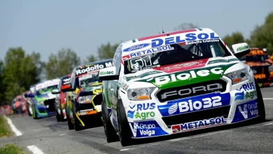 Las camionetas de TC Pick Up ordenadas en fila.