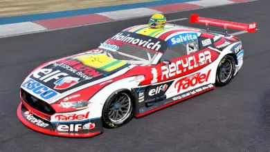 Ford Mustang de Mariano Werner con el homenaje a Ayrton Senna.