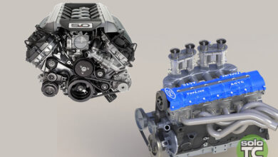 Motor V8 Ford Mustang y multiválvulas de TC.