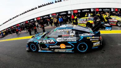 Mustang de Santero en los boxes.